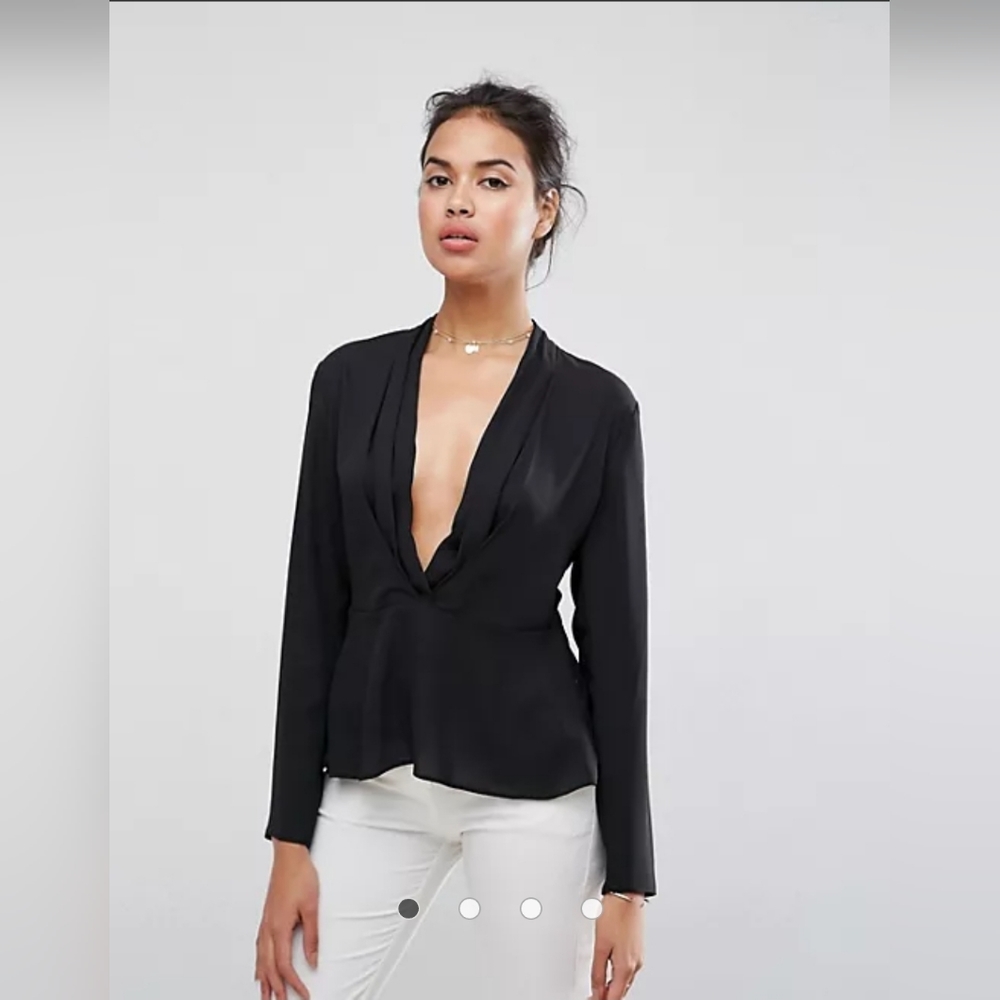 ASOS DESIGN Waisted Plunge Top